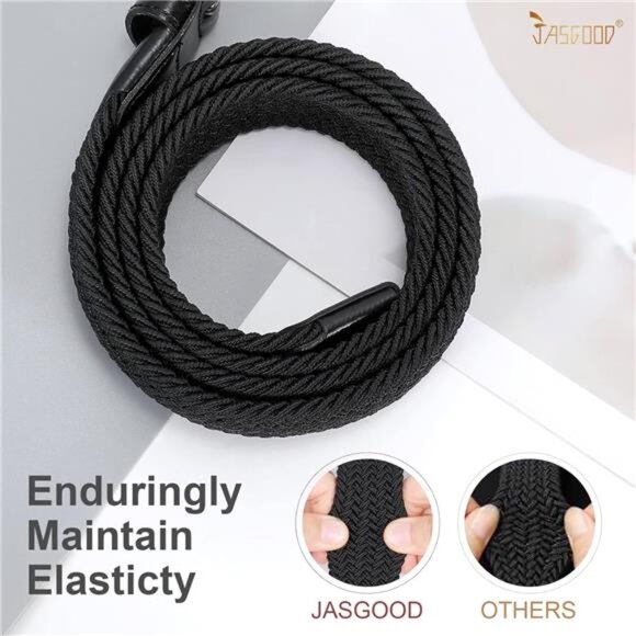 Women Braided Woven Elastic Stretch Web Belt Casual Belt for Pants Jeans - Picture 4 of 6
